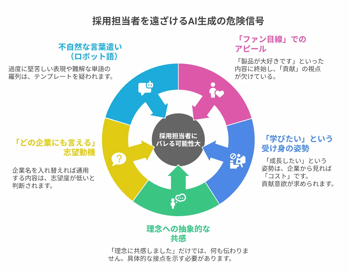 志望動機作成ツールはバレる?人事が「AI生成」を見抜く5つの危険信号