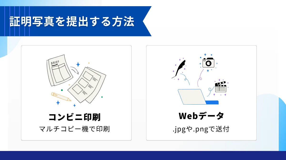 証明写真を提出する2つの方法|コンビニ印刷とWebデータ