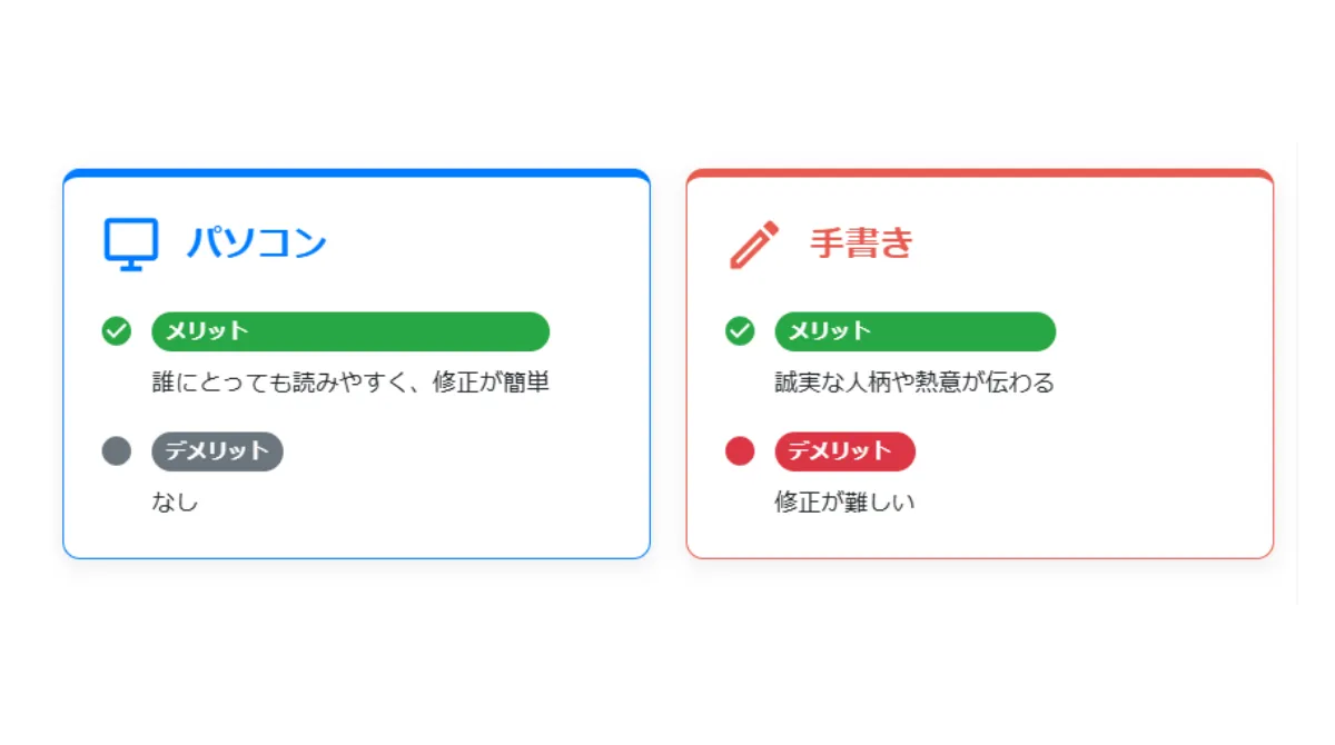 パソコン作成?手書き?それぞれのメリット・デメリット