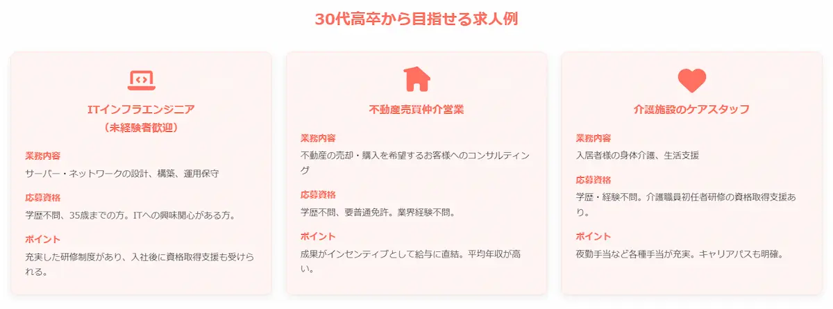 30代から目指せる求人例