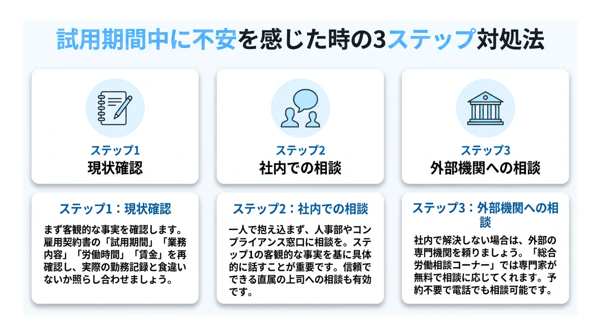 【行動】試用期間中に不安を感じたら…今すぐできる3ステップ対処法