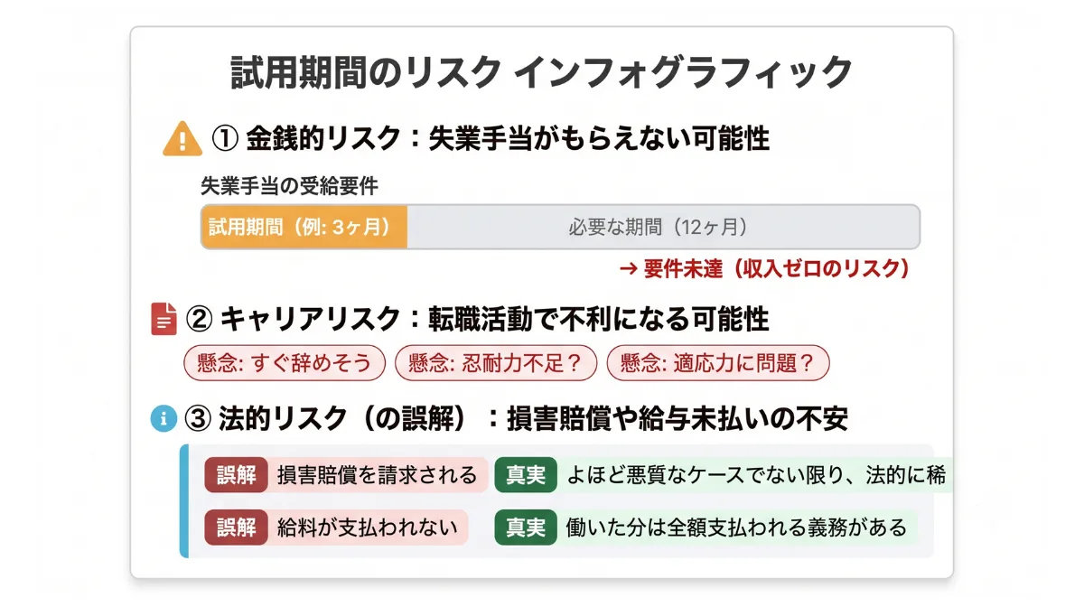 試用期間で辞める前に知るべき3大リスク
