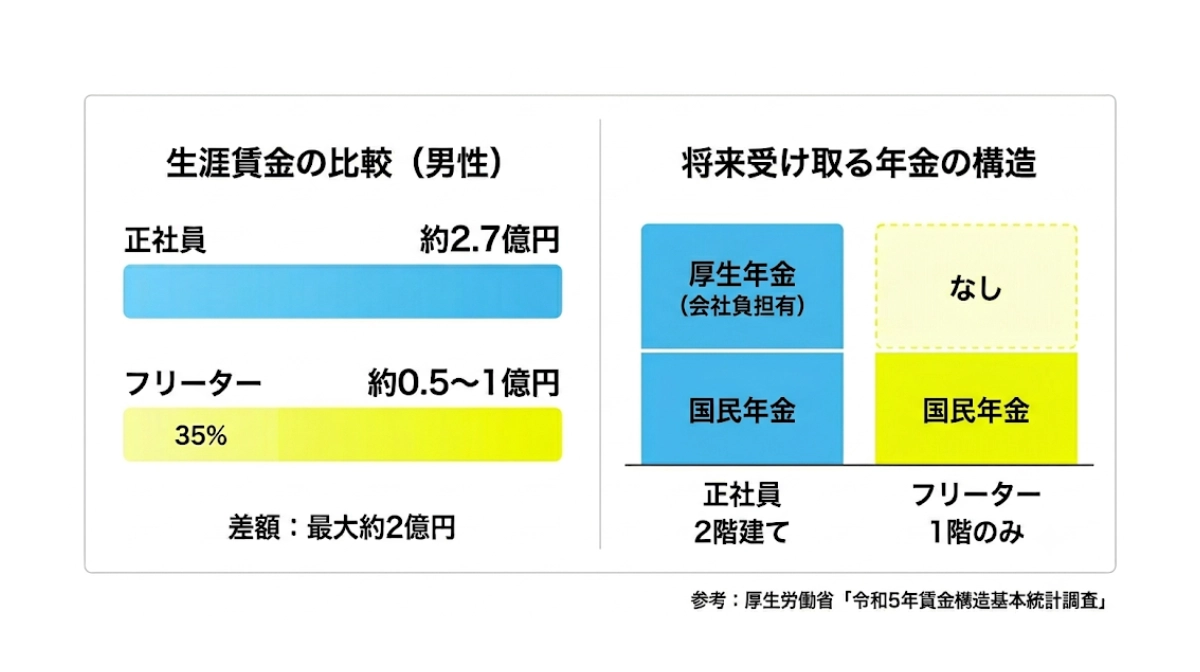 生涯賃金「2億円」にも及ぶ格差と年金問題