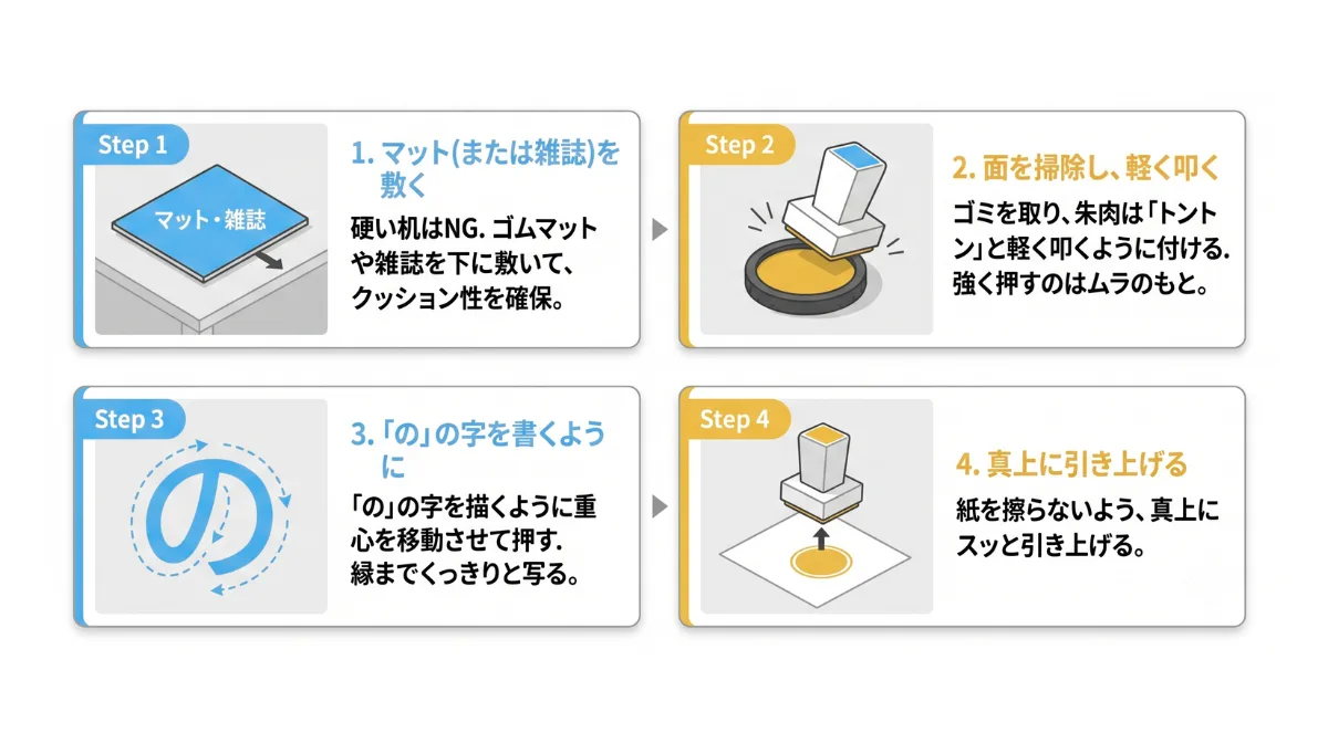 失敗しない！きれいなハンコの押し方「4ステップ」