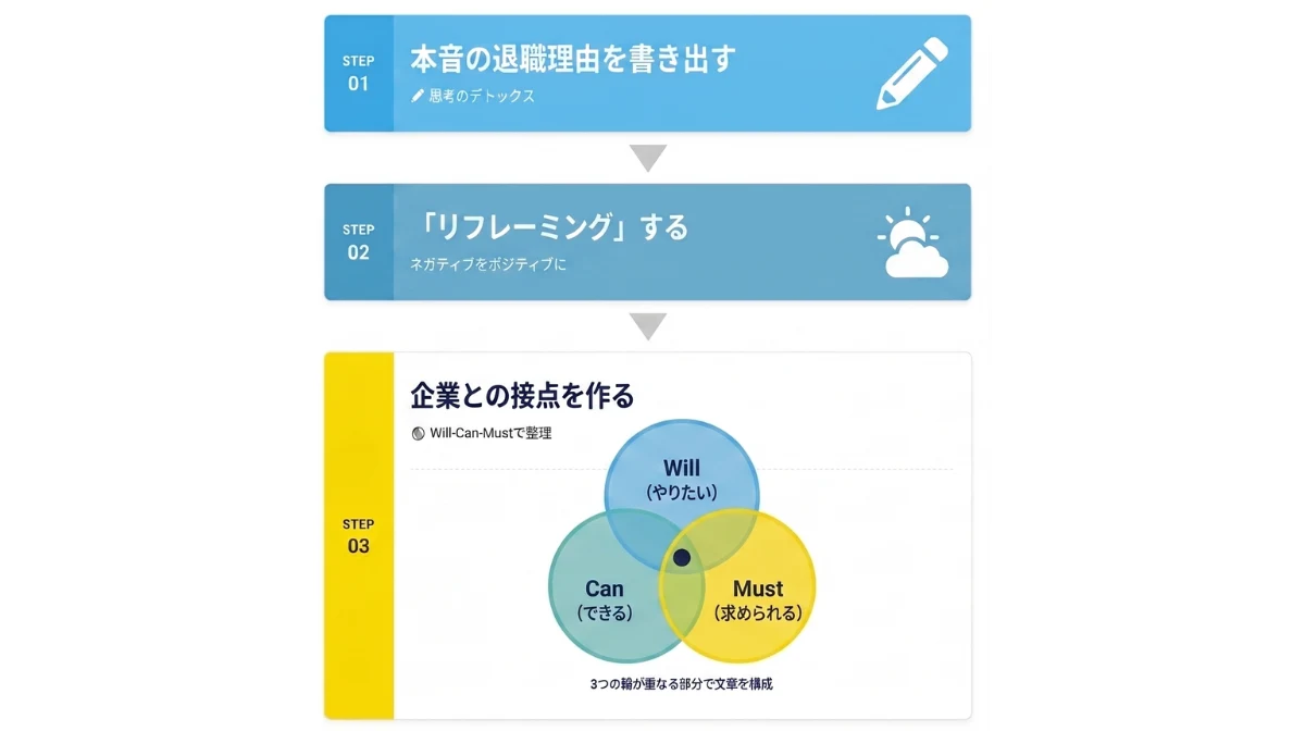 嘘をつかずに書く！ネガティブ理由をポジティブに変換する「実践的フレームワーク」
