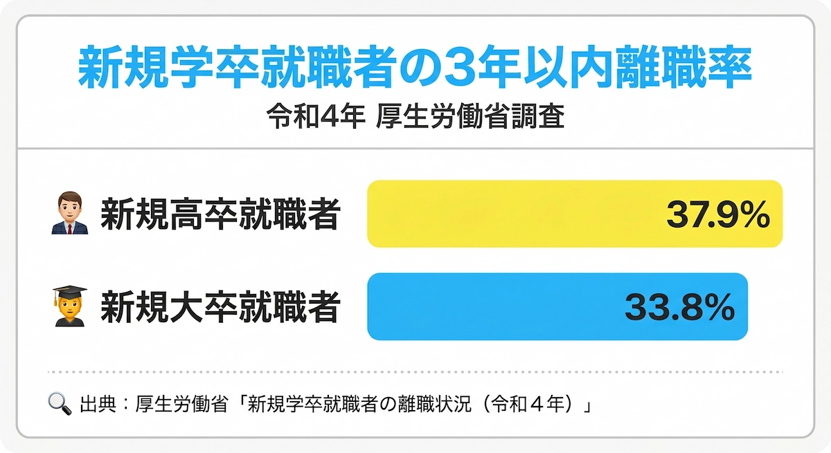 新規学卒就職者の3年以内離職率