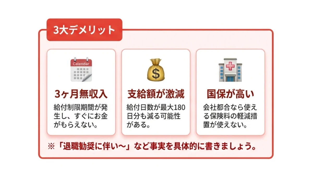 一身上の都合(自己都合)と書いた場合の3大デメリット
