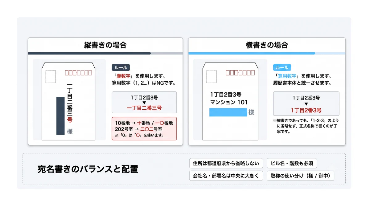 【郵送マナー】封筒の宛名・差出人の書き方