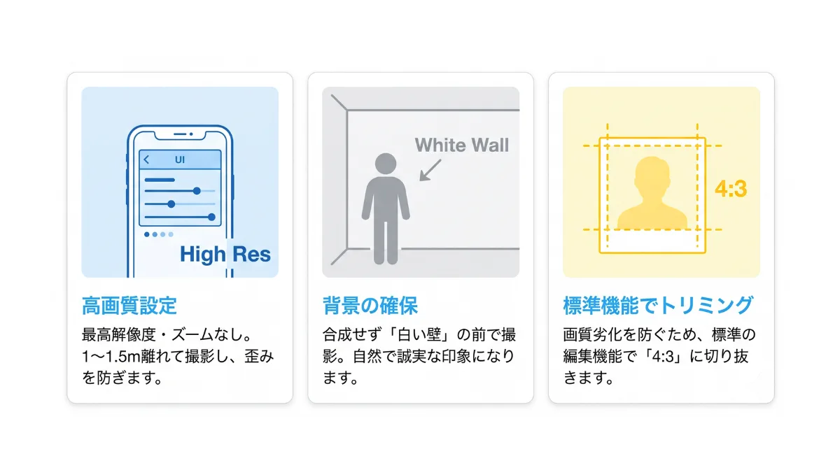 標準カメラを使用する際の撮影・調整フロー
