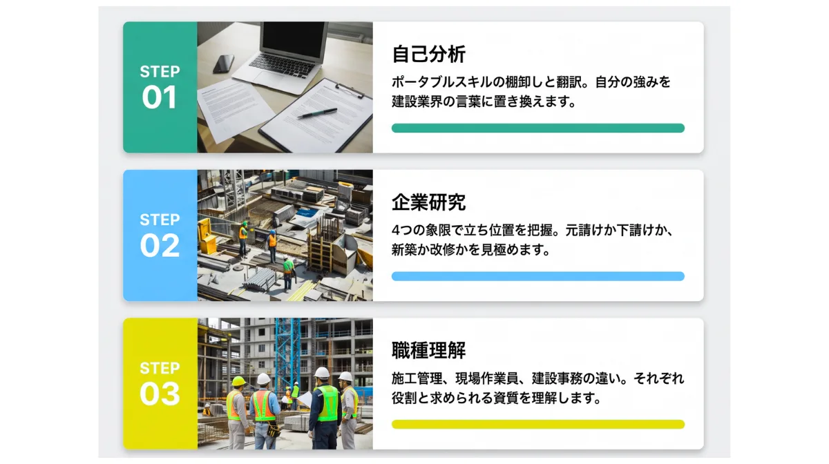 志望動機を書く前の3つの準備ステップ