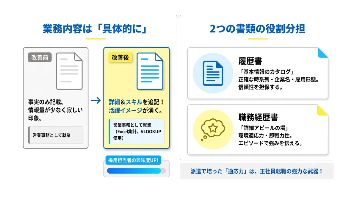 【キャリアの視点】事務的な羅列で終わらせない！派遣経験を「強み」に変えるコツ