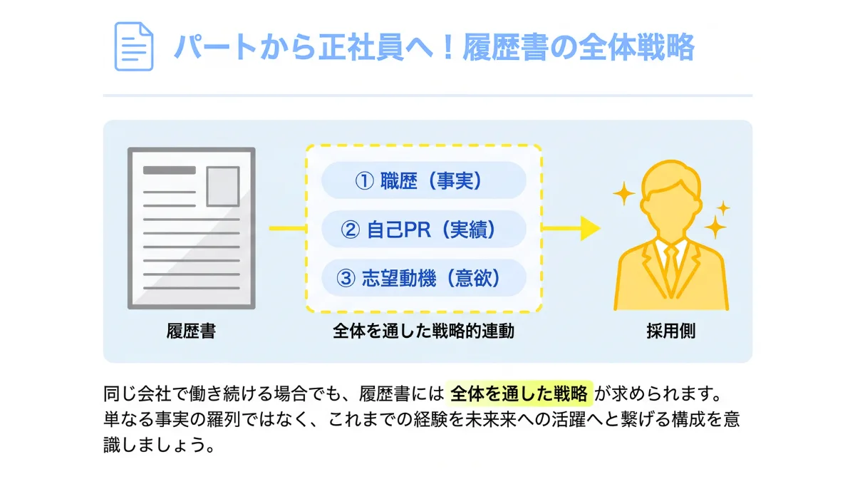 履歴書でのパートから正社員への書き方と全体戦略