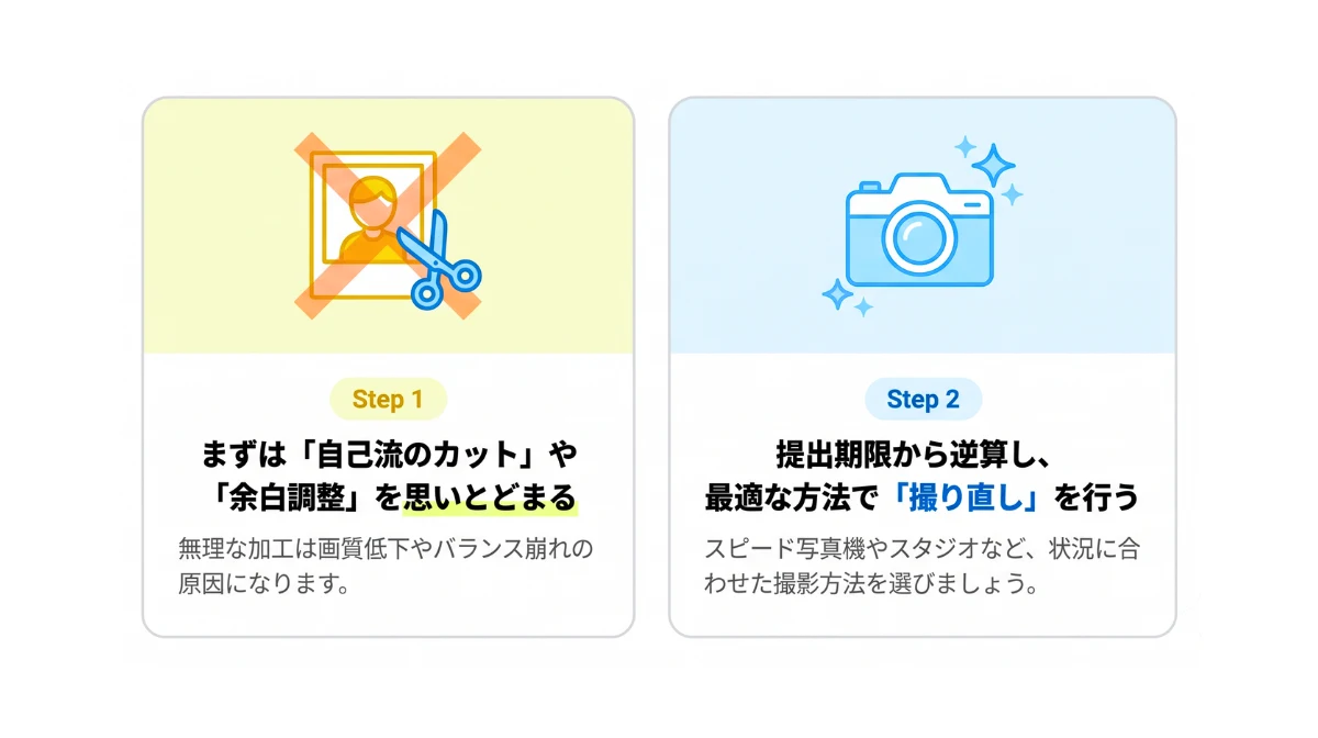 履歴書の写真サイズを間違えた時の正しい対処ステップ