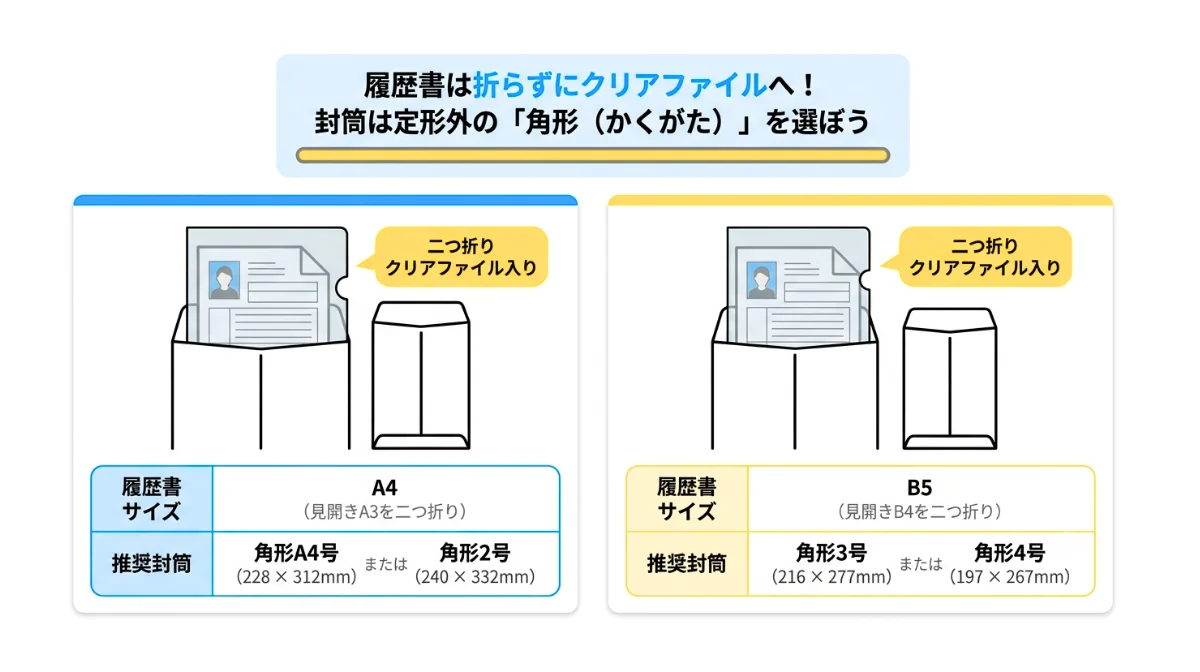 履歴書のサイズに合わせた正しい封筒の選び方