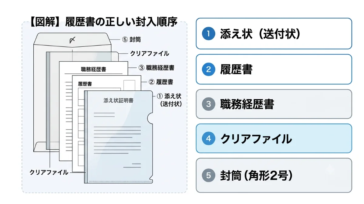 添え状（送付状）の同封と書類を入れる順番