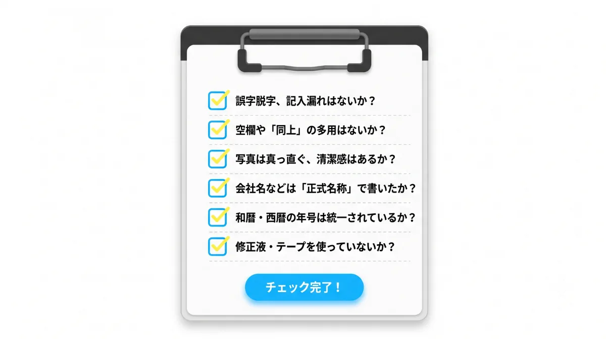 履歴書提出前の最終チェックリスト
