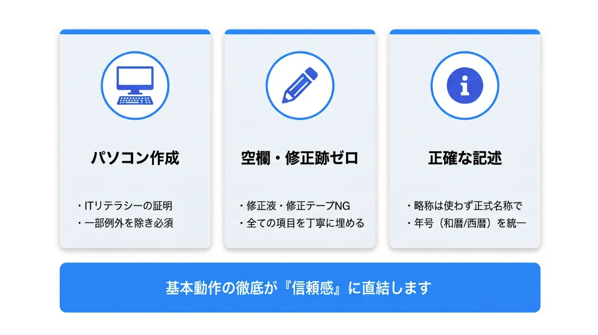 【基本ルール】50代の履歴書作成で絶対に守るべき鉄則