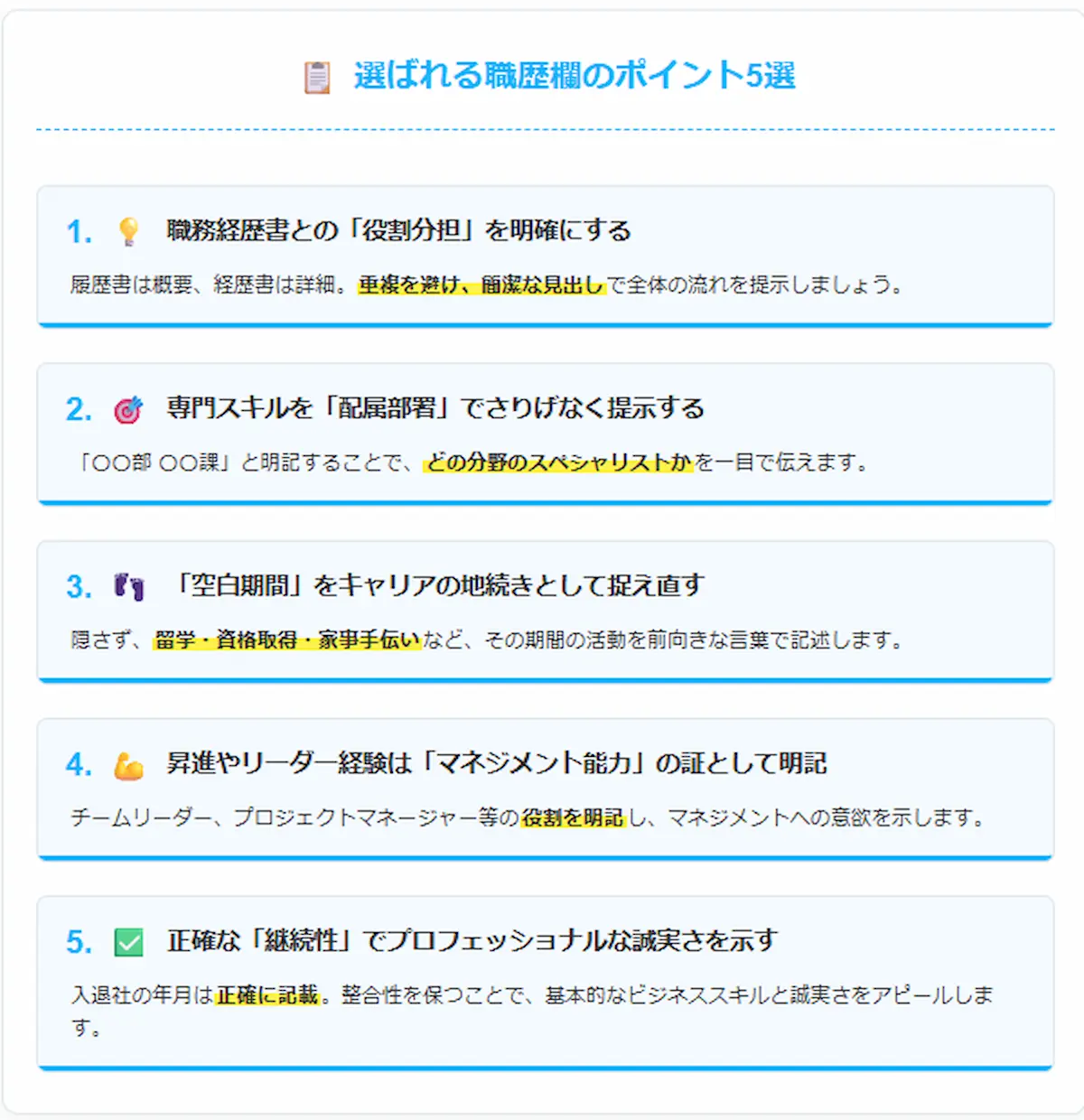 ５つのポイント