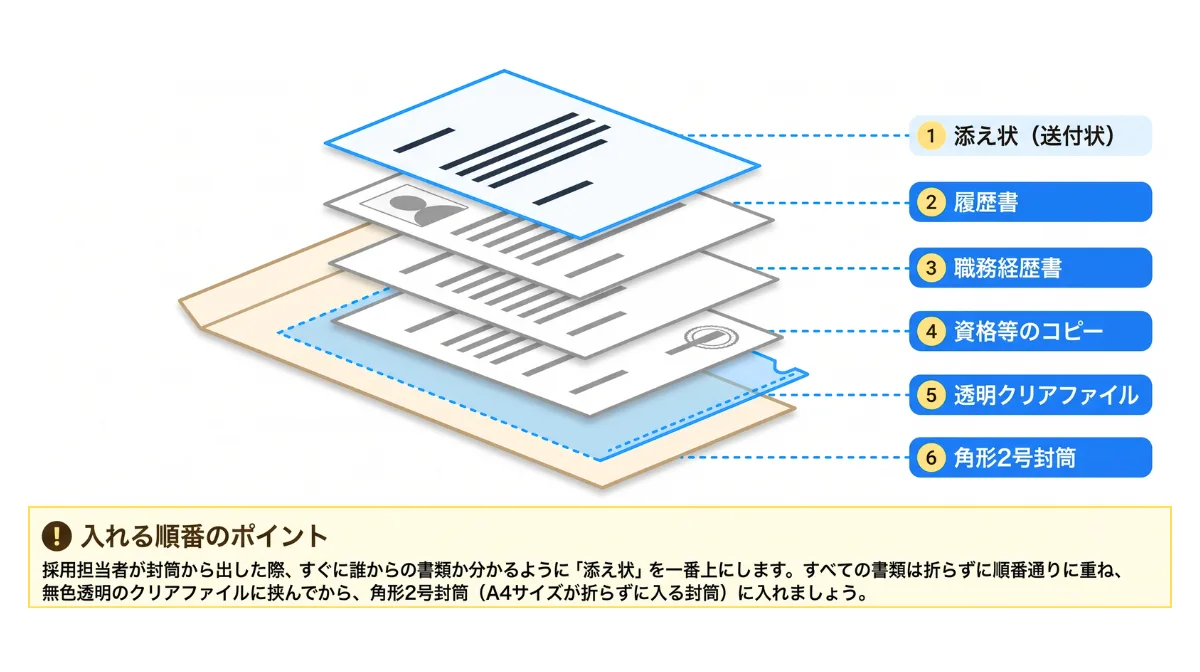 履歴書や職務経歴書の正しい入れ方と順番
