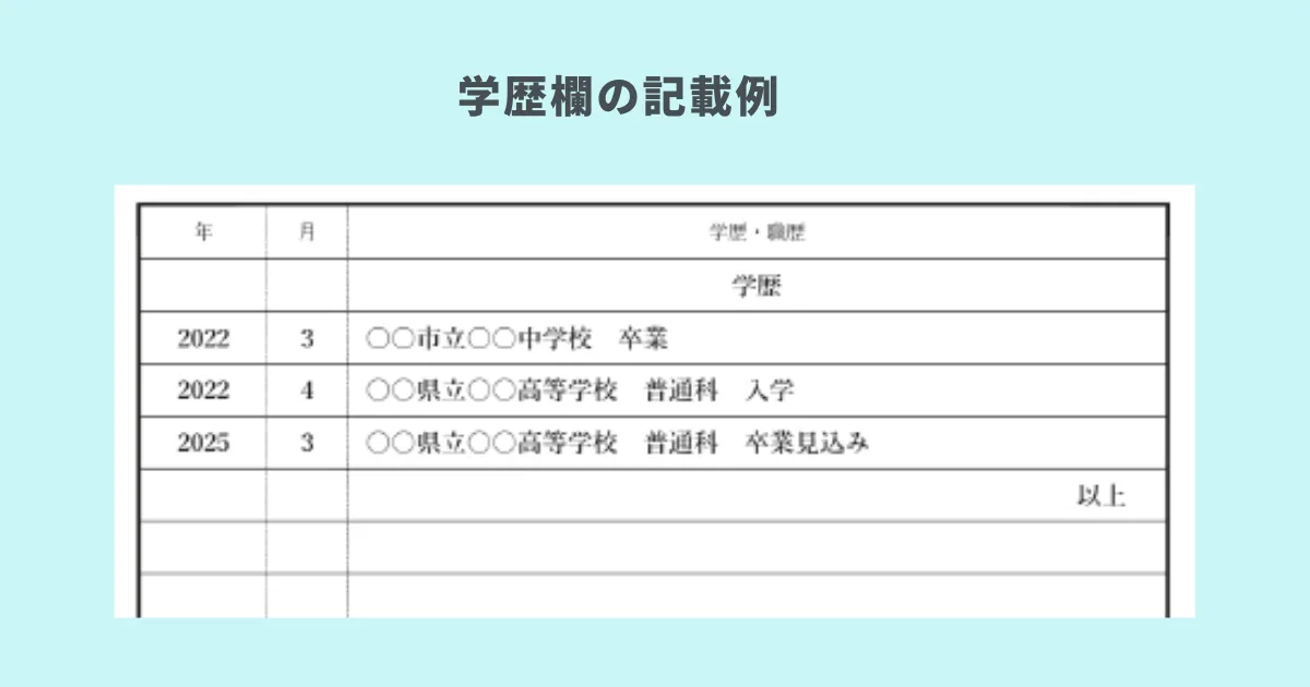 学歴欄の基本ルール